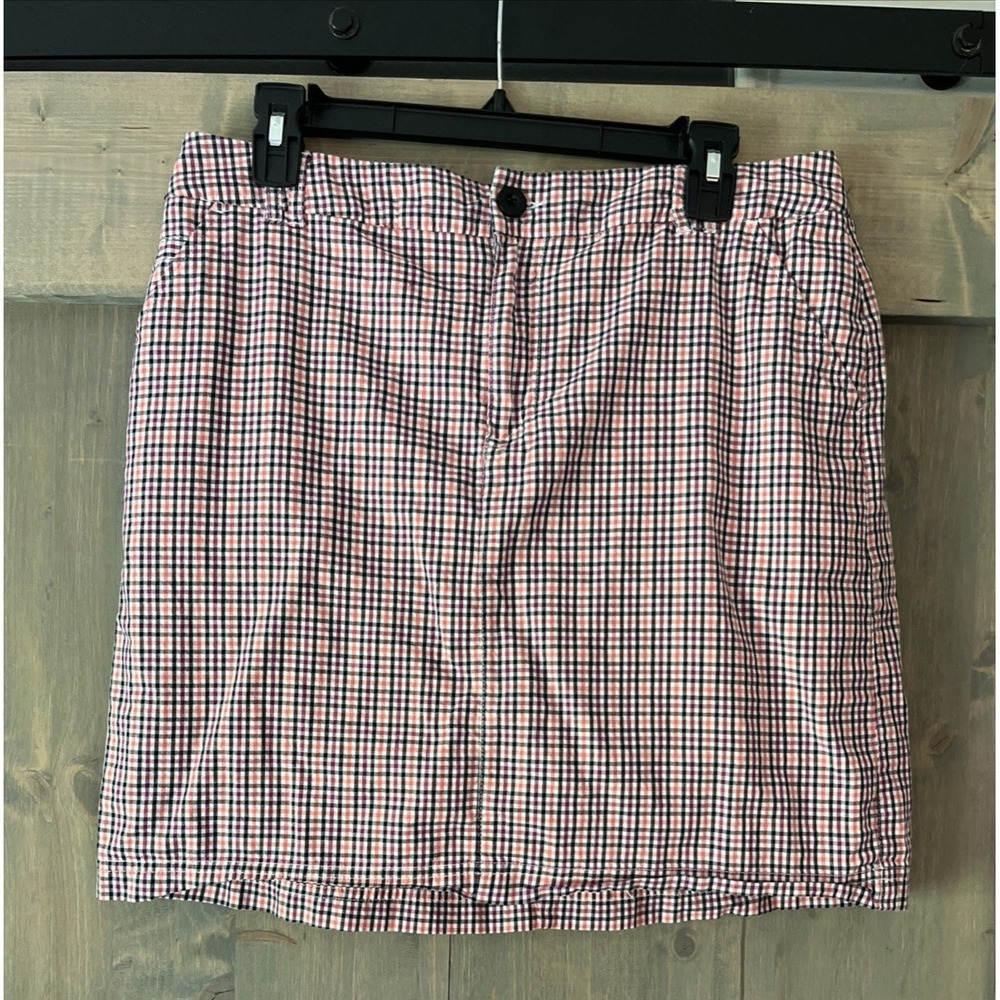 Christopher & Banks pink/purple checked skort Women's size 8 Preppy Plaid‎